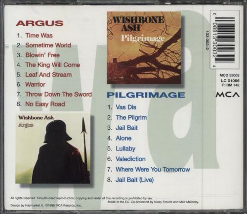 Wishbone Ash Argus/ Pilgrimage 2 CD album set (Double CD) UK WSH2CAR785974