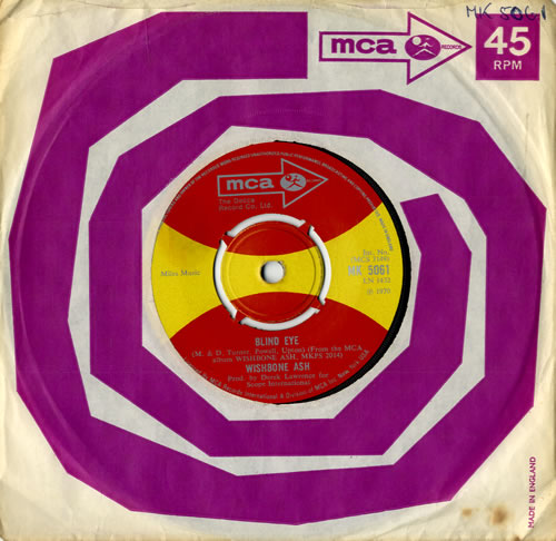 Wishbone Ash Blind Eye 7" vinyl single (7 inch record / 45) UK WSH07BL189883