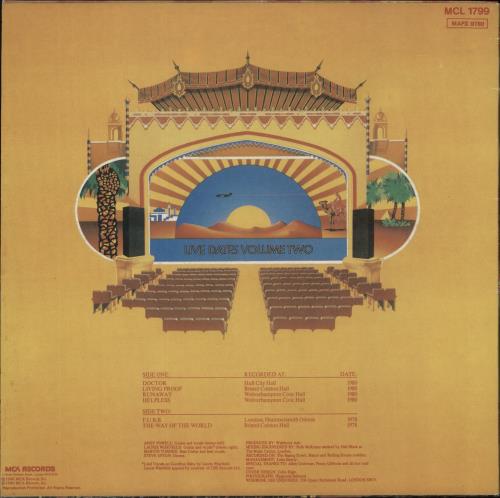 Wishbone Ash Live Dates Volume Two vinyl LP album (LP record) UK WSHLPLI401934