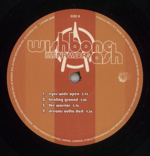 Wishbone Ash Live In Hamburg vinyl LP album (LP record) German WSHLPLI867518