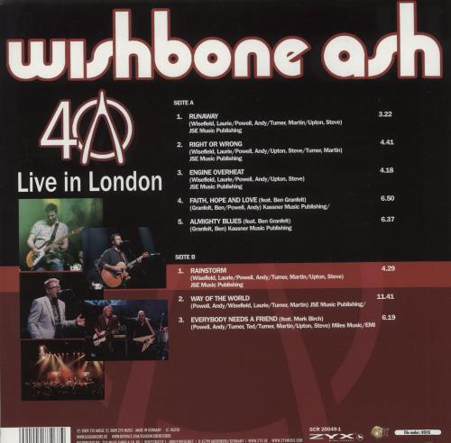 Wishbone Ash Live In London vinyl LP album (LP record) German WSHLPLI867516