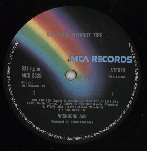 Wishbone Ash No Smoke Without Fire + 7" vinyl LP album (LP record) UK WSHLPNO115495