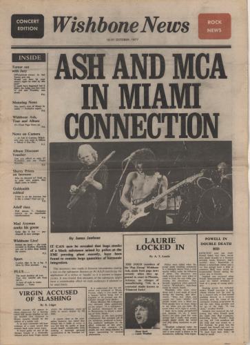 Wishbone Ash Wishbone News 16-31 October 1977 tour programme UK WSHTRWI786812