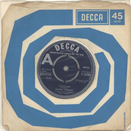 Wishful Thinking (60s) It's So Easy - A Label 7" vinyl single (7 inch record / 45) UK YQW07IT689684