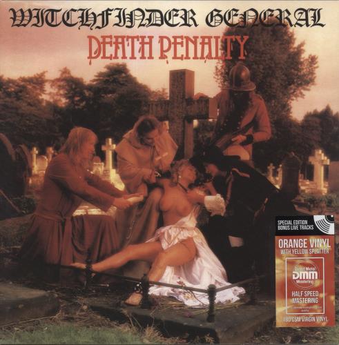 Witchfinder General Death Penalty - 180gm Orange Splatter Vinyl vinyl LP album (LP record) UK WCHLPDE866116