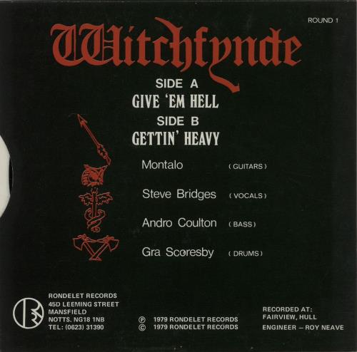Witchfynde Give 'Em Hell 7" vinyl single (7 inch record / 45) UK WIT07GI05650