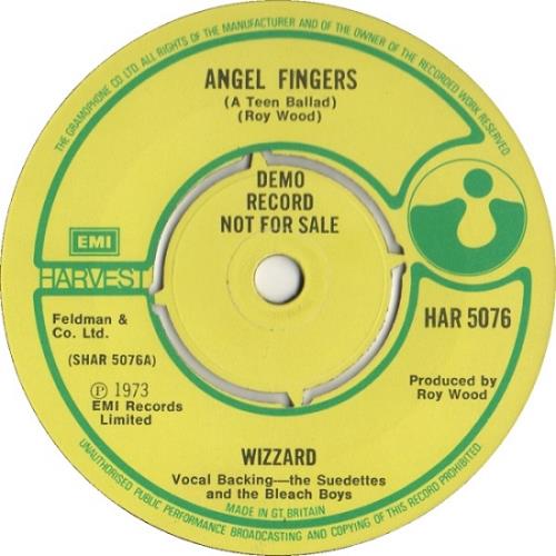 Wizzard Angel Fingers (A Teen Ballad)- A Label Demo 7" vinyl single (7 inch record / 45) UK WZZ07AN641728