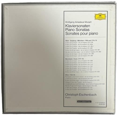 Wolfgang Amadeus Mozart Complete Mozart Sonatas Vinyl Box Set UK WZMVXCO818139