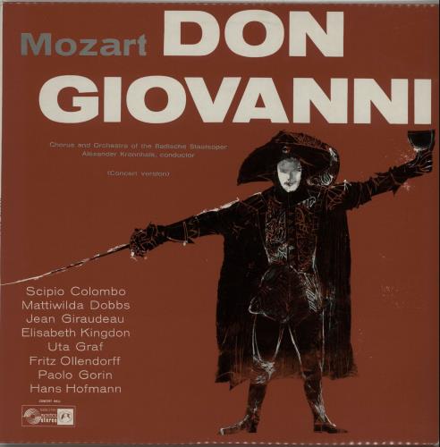 Wolfgang Amadeus Mozart Don Giovanni vinyl LP album (LP record) UK WZMLPDO653575