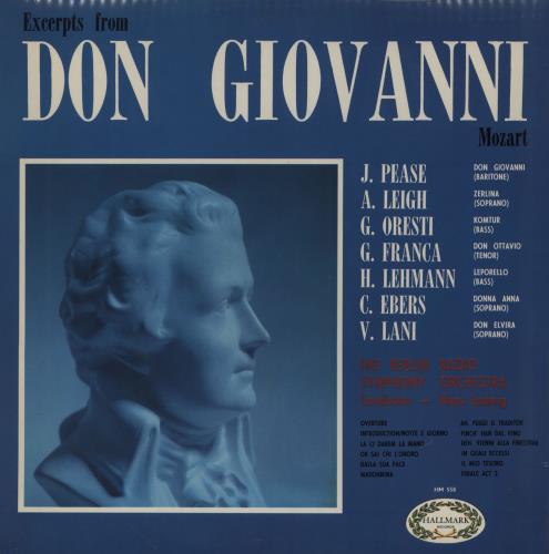 Wolfgang Amadeus Mozart Excerpts From Don Giovanni vinyl LP album (LP record) UK WZMLPEX759155