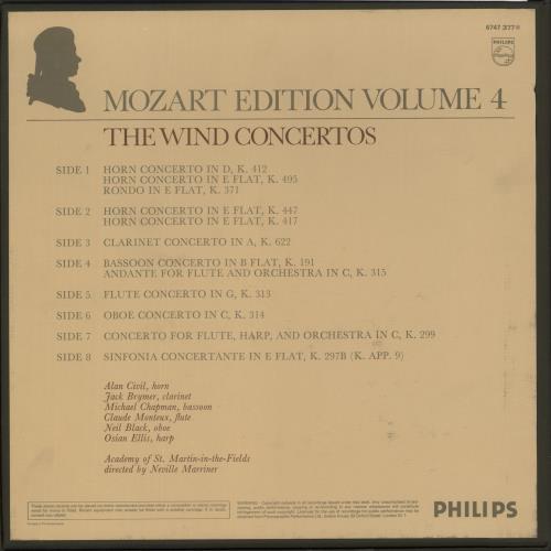 Wolfgang Amadeus Mozart Mozart Edition 4: The Wind Concertos Vinyl Box Set Dutch WZMVXMO874810