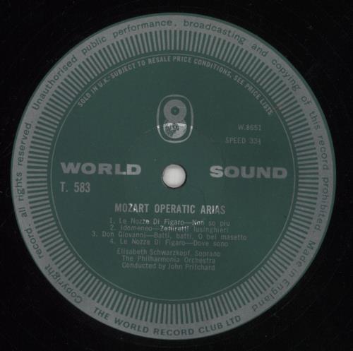 Wolfgang Amadeus Mozart Mozart Operatic Arias vinyl LP album (LP record) UK WZMLPMO856429