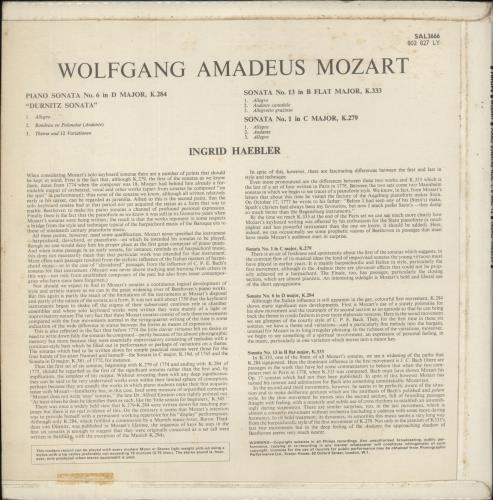 Wolfgang Amadeus Mozart Mozart Piano Sonatas vinyl LP album (LP record) UK WZMLPMO867459