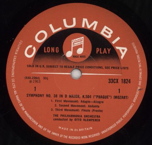 Wolfgang Amadeus Mozart Mozart Symphonies: No.38 in D, "Prague" & No.39 in E Flat vinyl LP album (LP record) UK WZMLPMO857041