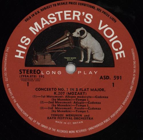 Wolfgang Amadeus Mozart Mozart Violin Concertos Nos. 1 & 2 vinyl LP album (LP record) UK WZMLPMO752763