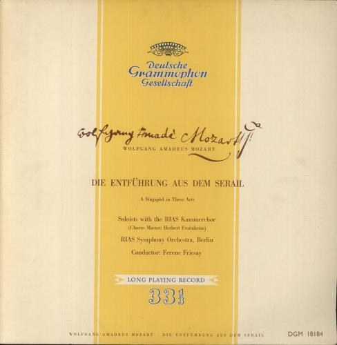 Wolfgang Amadeus Mozart Mozart: Die Entfuhrung Aus Dem Serail. A Singspiel In Three Parts 2-LP vinyl record set (Double LP Album) UK WZM2LMO862502