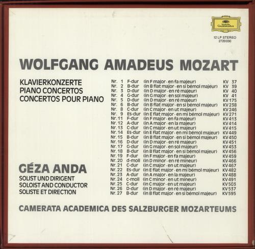Wolfgang Amadeus Mozart Mozart: Die Klavierkonzerte Vinyl Box Set German WZMVXMO878368