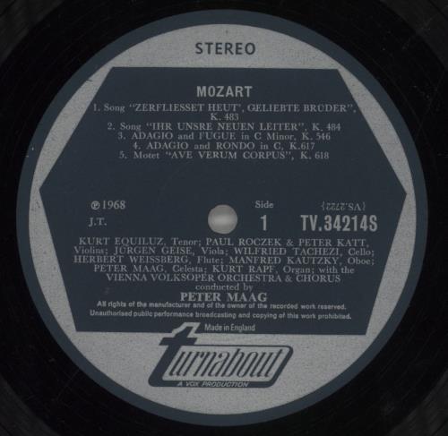 Wolfgang Amadeus Mozart Mozart: Music For Masonic Occasions 2-LP vinyl record set (Double LP Album) UK WZM2LMO857724