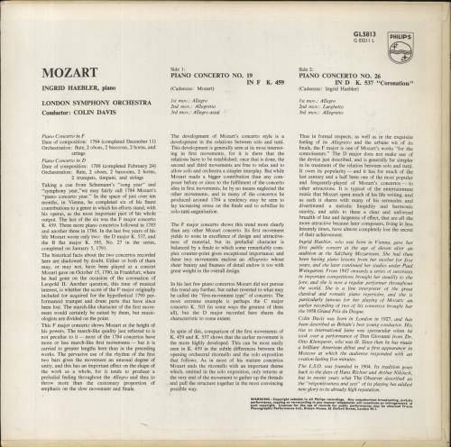 Wolfgang Amadeus Mozart Mozart: Piano Concerto No. 19 In F, K.459 / Piano Concerto No. 26 In D, K.537 vinyl LP album (LP record) UK WZMLPMO862319