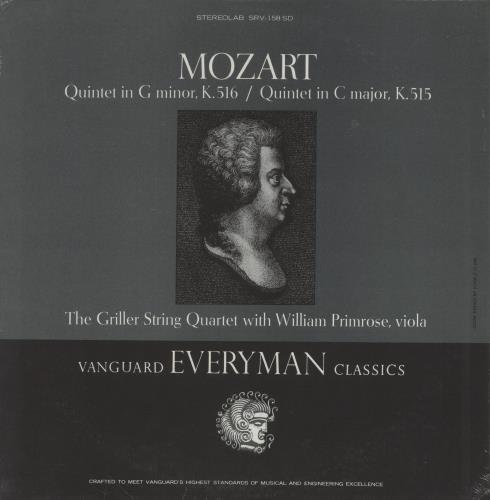 Wolfgang Amadeus Mozart Mozart: Quintets K. 516 And K. 515 vinyl LP album (LP record) US WZMLPMO854520