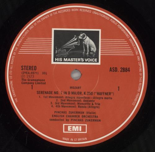 Wolfgang Amadeus Mozart Mozart: The "Haffner" Serenade vinyl LP album (LP record) UK WZMLPMO862289
