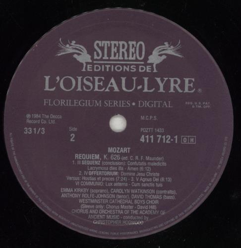 Wolfgang Amadeus Mozart Requiem vinyl LP album (LP record) UK WZMLPRE535300