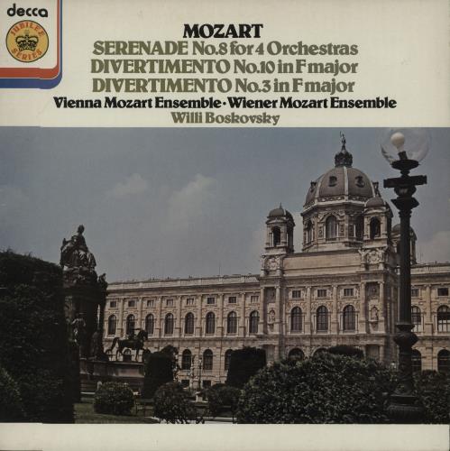 Wolfgang Amadeus Mozart Serenade No.8 for 4 Orchestras / Divertimento No.10 in F Major/ Divertimento No.3 in F Major vinyl LP album (LP record) UK WZMLPSE661188