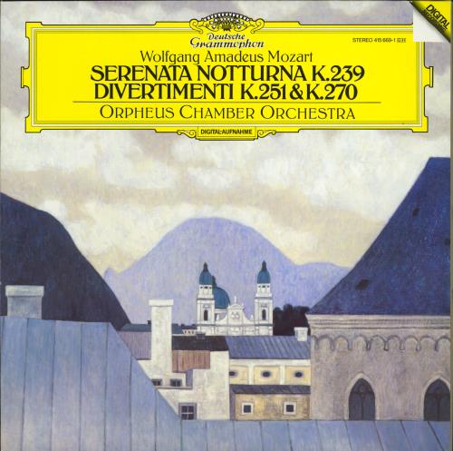 Wolfgang Amadeus Mozart Serenata Notturna K.239 / Divertimenti K.251 & K.270 vinyl LP album (LP record) German WZMLPSE775362
