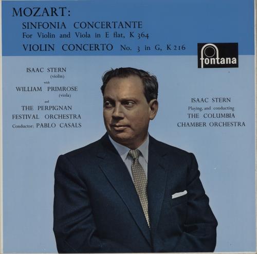 Wolfgang Amadeus Mozart Sinfonia Concertante / Violin Concerto No. 3 vinyl LP album (LP record) UK WZMLPSI761667