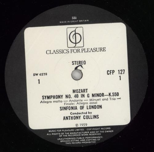 Wolfgang Amadeus Mozart Symphony No. 40 in G Minor / Symphony No. 41 in C Major vinyl LP album (LP record) UK WZMLPSY650081