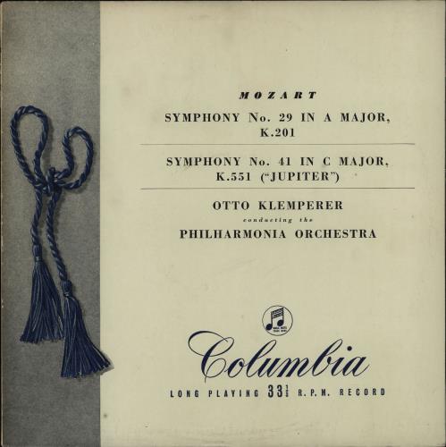 Wolfgang Amadeus Mozart Symphony No.29 in A Major, K.201 / Symphony No.41 in C Major, K.551 ("Jupiter") vinyl LP album (LP record) UK WZMLPSY750545