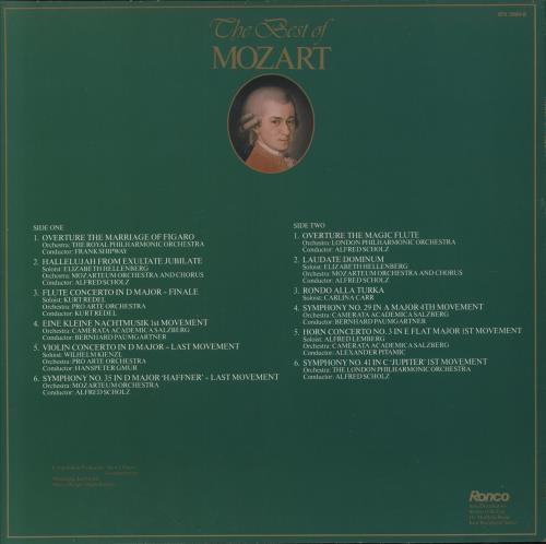 Wolfgang Amadeus Mozart The Best Of Mozart vinyl LP album (LP record) UK WZMLPTH678711