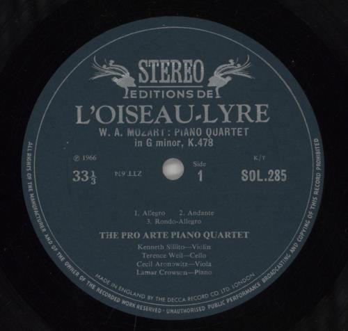 Wolfgang Amadeus Mozart The Piano Quartets vinyl LP album (LP record) UK WZMLPTH533165