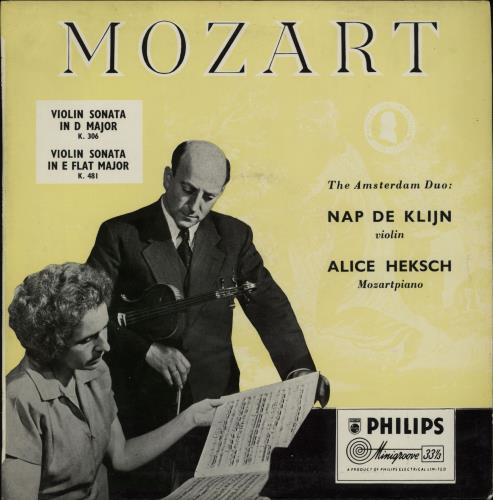 Wolfgang Amadeus Mozart Violin Sonata In D Major/ Violin Sonata In E Flat Major 10" vinyl single (10 inch record) UK WZM10VI762580