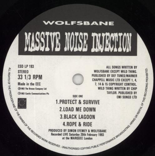 Wolfsbane Massive Noise Injection 2-LP vinyl record set (Double LP Album) UK WOL2LMA679409