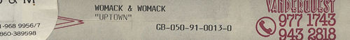 Womack & Womack Uptown video (VHS or PAL or NTSC) UK WOMVIUP29172