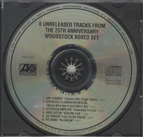 Woodstock 6 Unreleased Tracks From The Woodstock 25th Anniversary Set CD single (CD5 / 5") US WP0C5UN343016