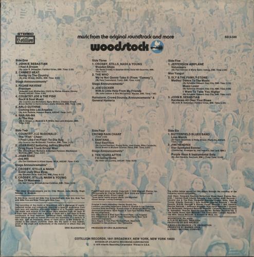Woodstock Woodstock - EX 3-LP vinyl record set (Triple LP Album) US WP03LWO815930