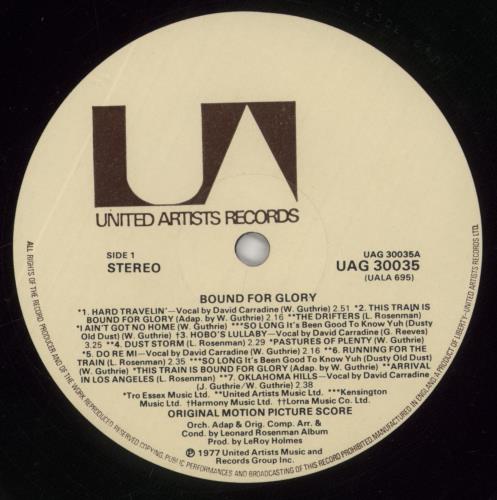 Woody Guthrie Bound For Glory vinyl LP album (LP record) UK WDGLPBO496743