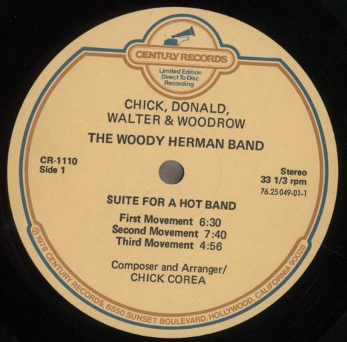 Woody Herman Chick, Donald, Walter & Woodrow vinyl LP album (LP record) US WHMLPCH426529