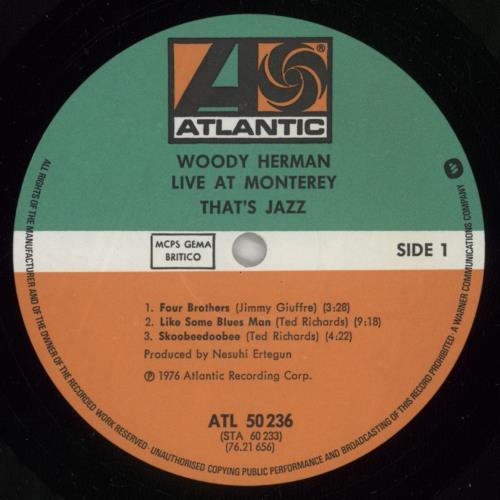Woody Herman Live At Monterey vinyl LP album (LP record) German WHMLPLI532361