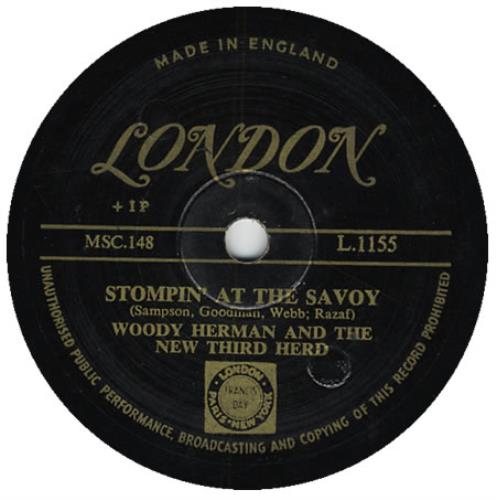 Woody Herman Stompin' At The Savoy 78rpm shellac record UK WHM78ST394455