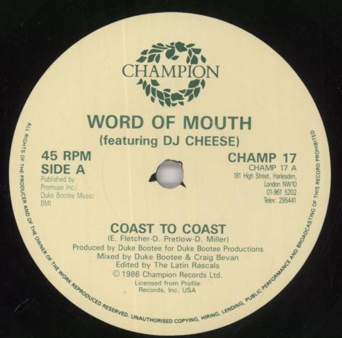 Word Of Mouth Coast To Coast 7" vinyl single (7 inch record / 45) UK YQ007CO863226