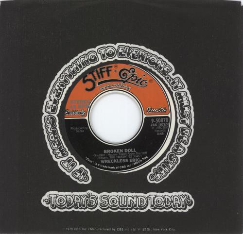 Wreckless Eric Broken Doll 7" vinyl single (7 inch record / 45) US WRC07BR870684