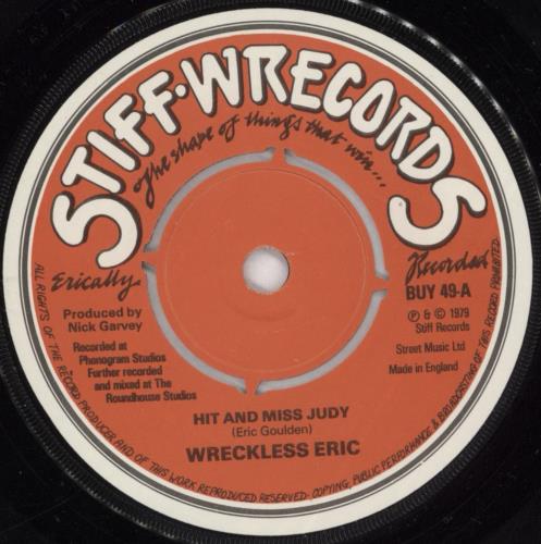 Wreckless Eric Hit And Miss Judy - P/s 7" vinyl single (7 inch record / 45) UK WRC07HI646460
