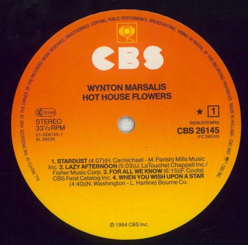 Wynton Marsalis Hot House Flowers vinyl LP album (LP record) Dutch WM2LPHO305925