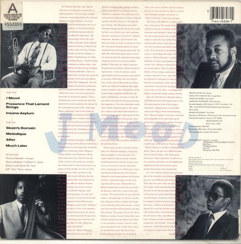 Wynton Marsalis J Mood vinyl LP album (LP record) US WM2LPJM694846