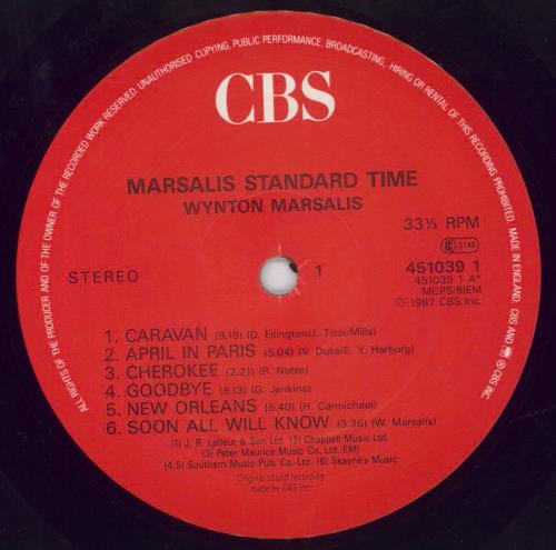 Wynton Marsalis Marsalis Standard Time - Volume 1 vinyl LP album (LP record) UK WM2LPMA305929