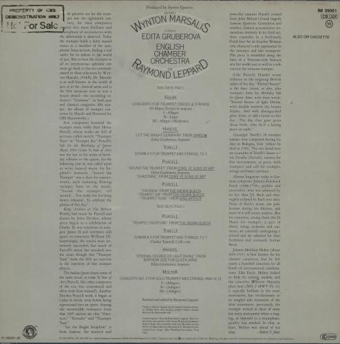 Wynton Marsalis Wynton Marsalis Plays Handel, Purcell, Torelli, Fasch, Molter vinyl LP album (LP record) Dutch WM2LPWY759903