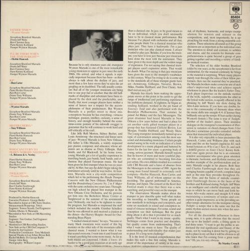 Wynton Marsalis Wynton Marsalis vinyl LP album (LP record) Dutch WM2LPWY317035